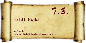 Toldi Buda névjegykártya